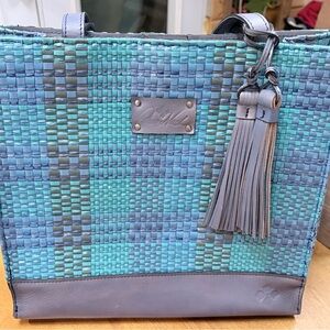 Patricia Nash Toscano Ribbon & Raffia Woven Tote